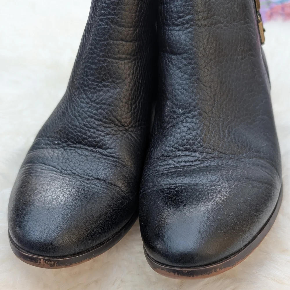 Sam Edelman Black Leather Ankle Booties - Picture 2 of 6